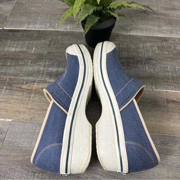 DANSKO Vegan Blue Fabric White Rubber Slip Resistant Mules Size EU 41 US 10.5-11 - Picture 10 of 14